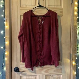 Maroon cardigan